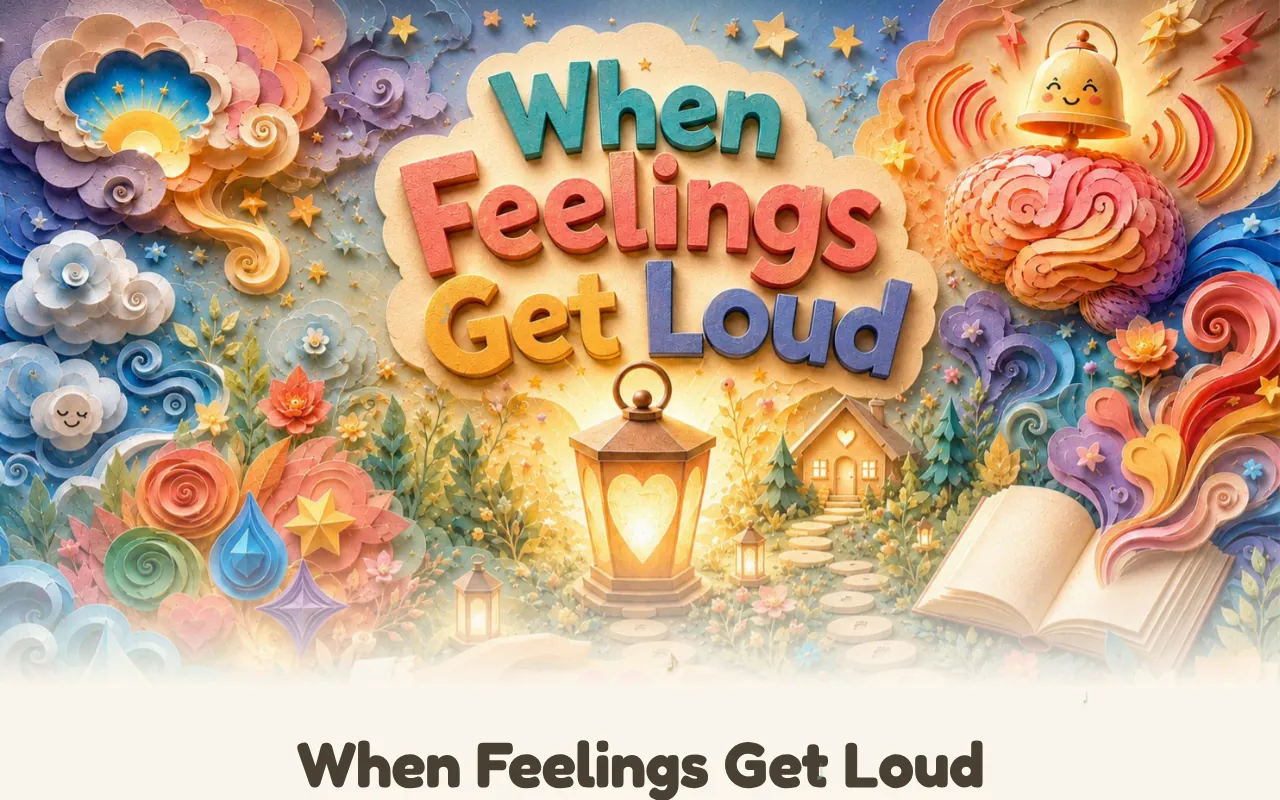 The When Feelings Get Loud album website shown in a browser window